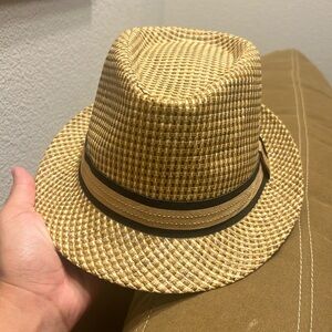 Straw fedora hat